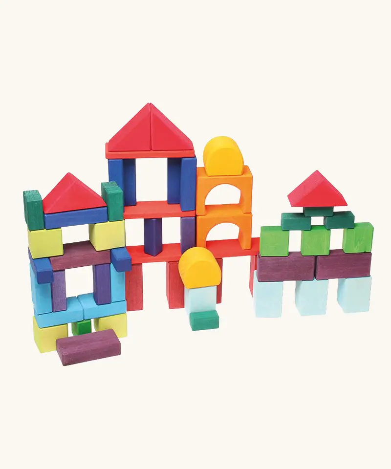 Grimm's 60 Coloured Geo Blocks 1