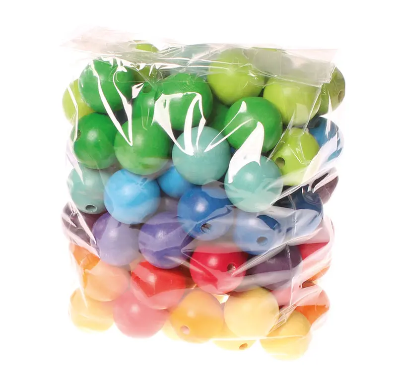 Grimm's 96 Coloured Beads 30Mm 1