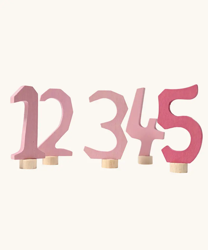 Grimm's Decorative Numbers Set 1-5 - Pink 1