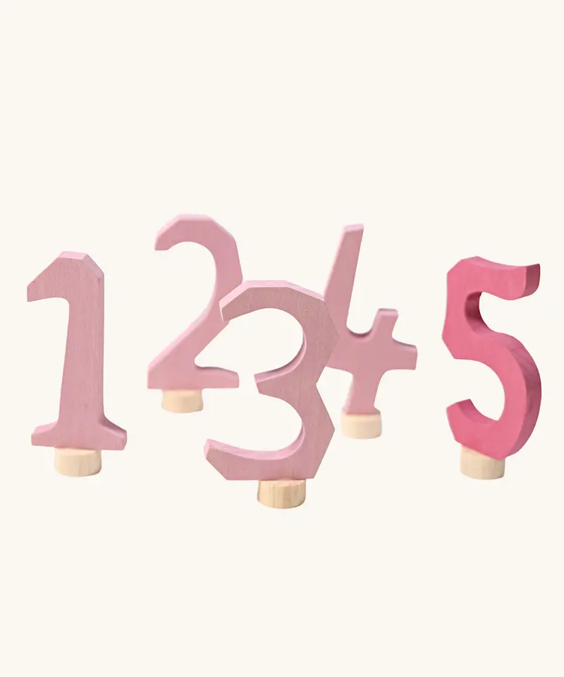 Grimm's Decorative Numbers Set 1-5 - Pink 2