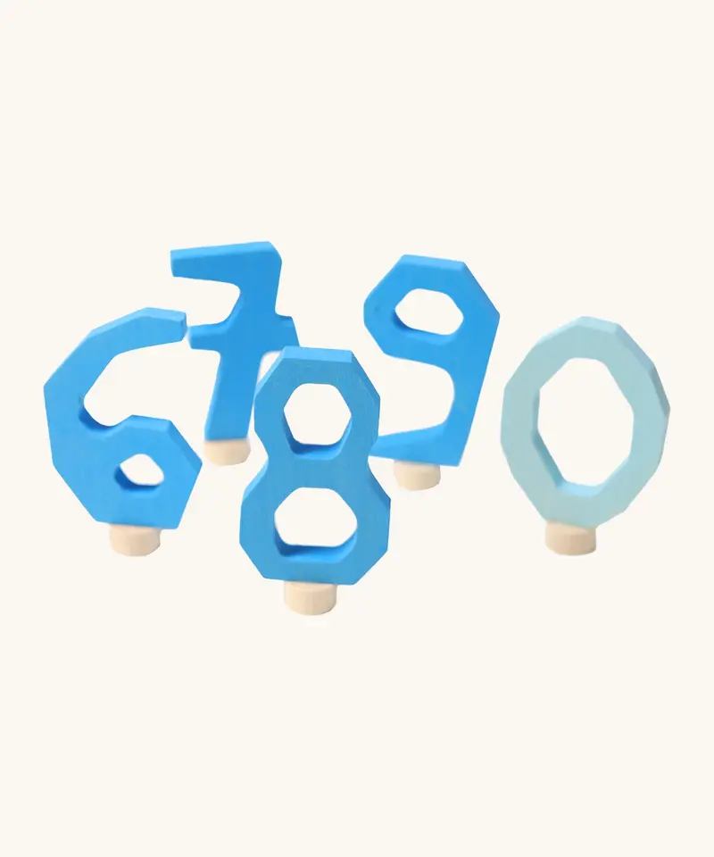 Grimm's Decorative Numbers Set 6-9 & 0 - Blue 1