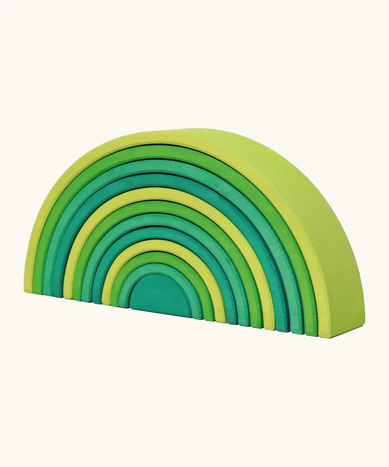 Grimm's Large 12-Piece Meadow Green Rainbow 1