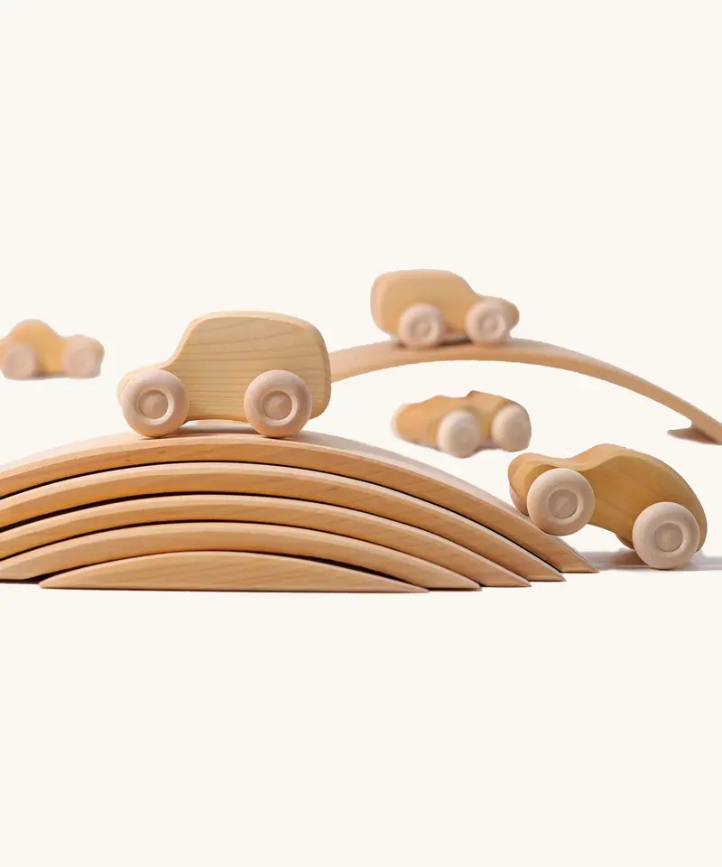 Grimm's Natural Wooden Cars Single 2