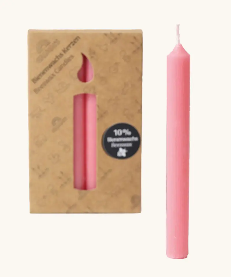 Grimm's Old Rose 10% Beeswax Candles - 12 1