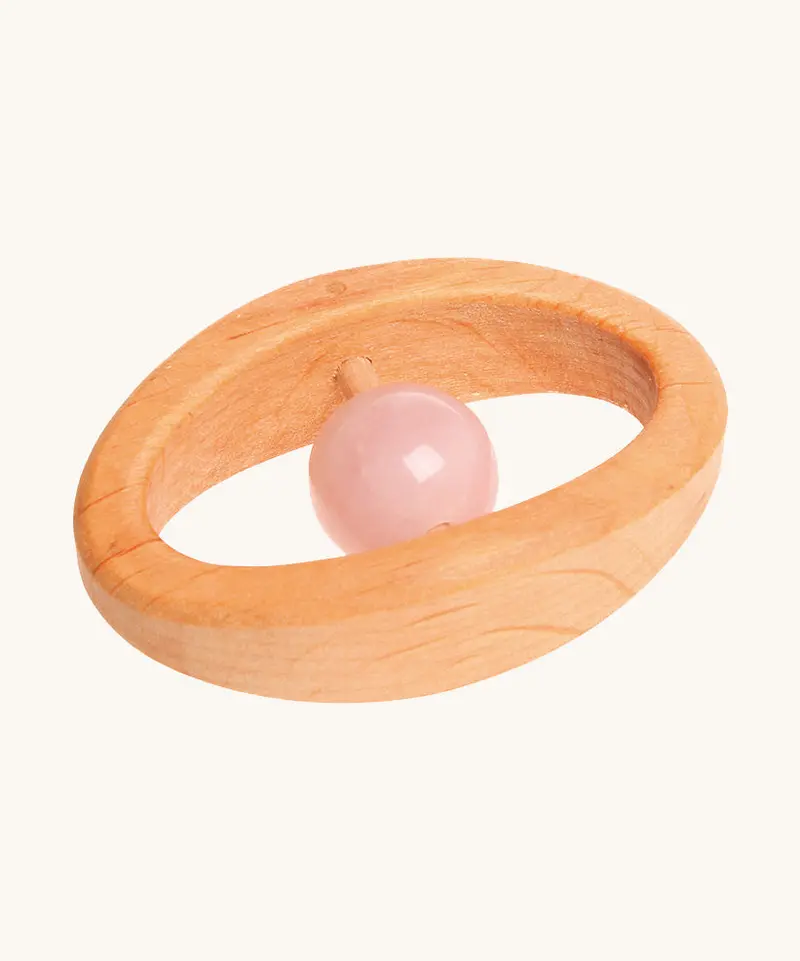 Grimm's Rose Quartz Baby Rattle 1