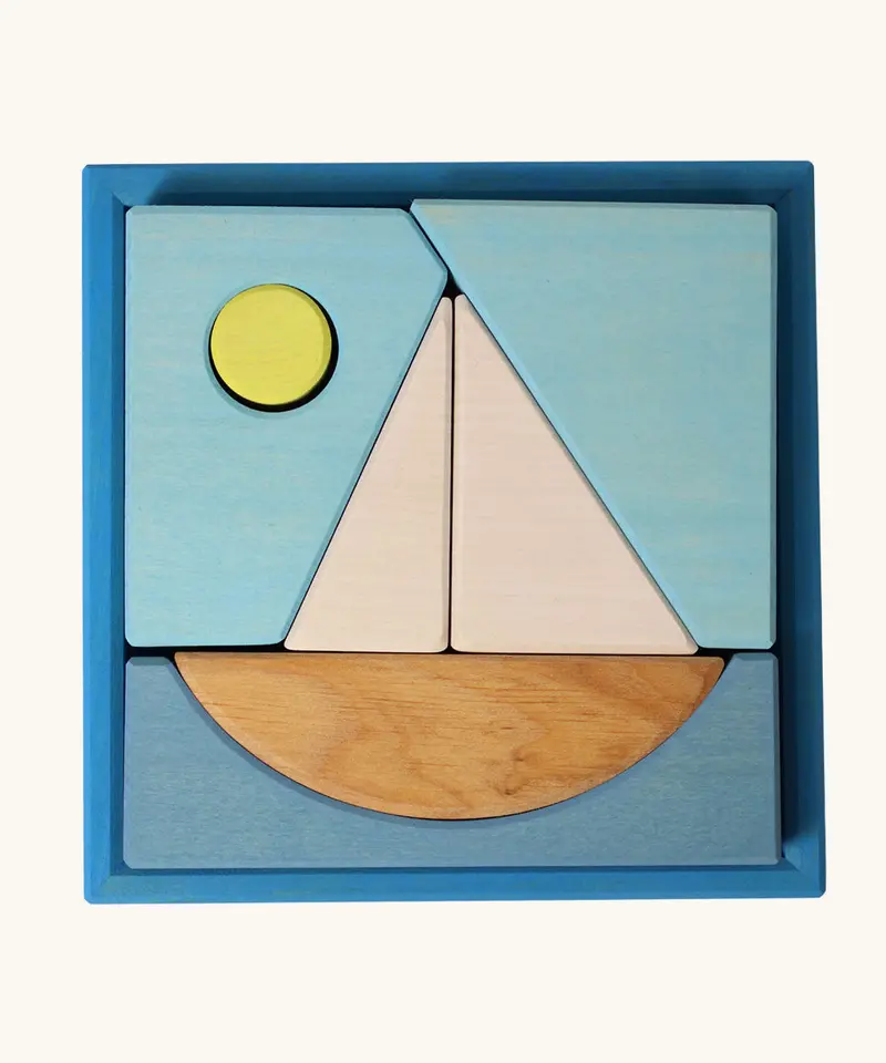 Grimm's Stacking Puzzle - Blue Boat 1