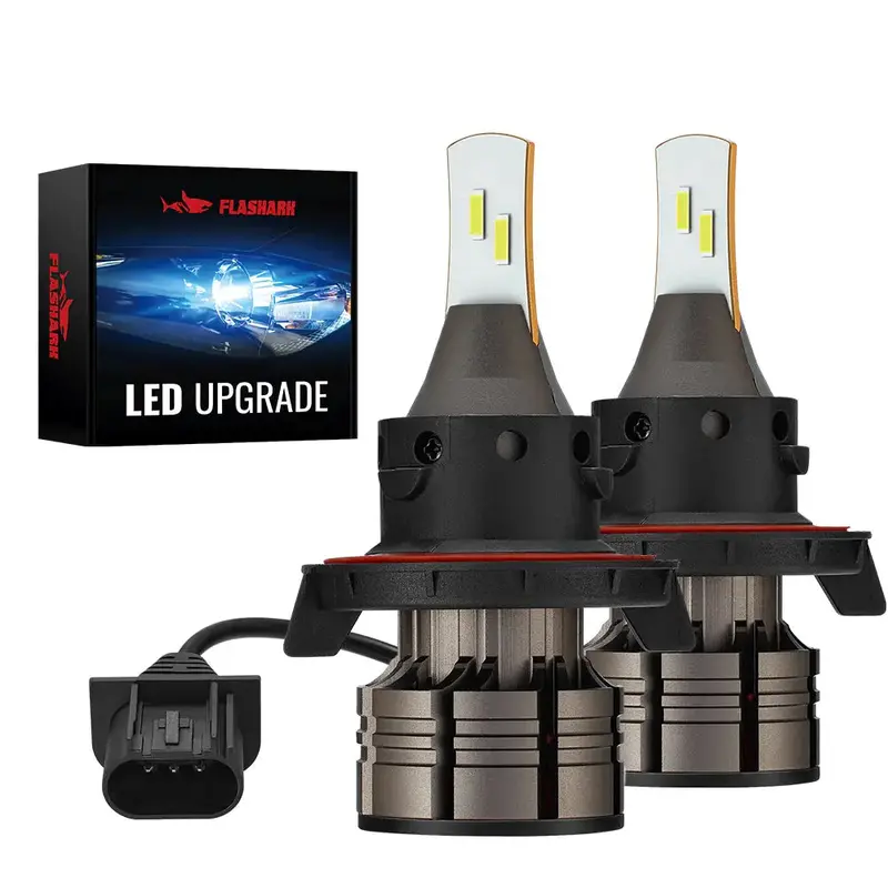H13/9008 Led Headlight Bulbs 60W 6500K ‎‎18000Lm White Dual-Function 2Pcs 1