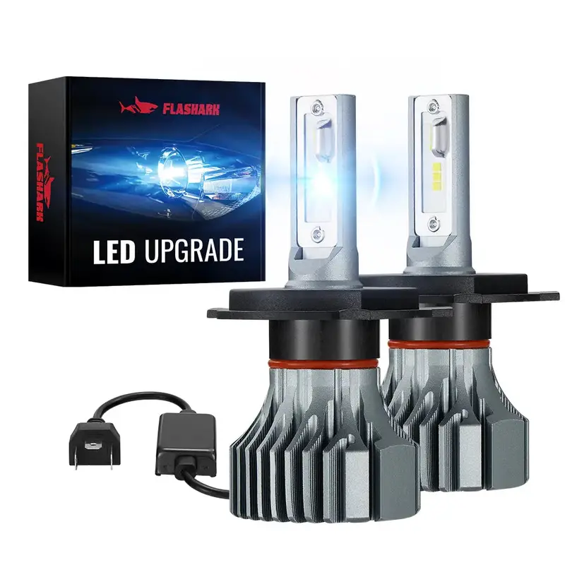 H4/9003/Hb2 Led Headlight Bulbs 120W 6500K 22000Lm White Dual-Function 2Pcs 1