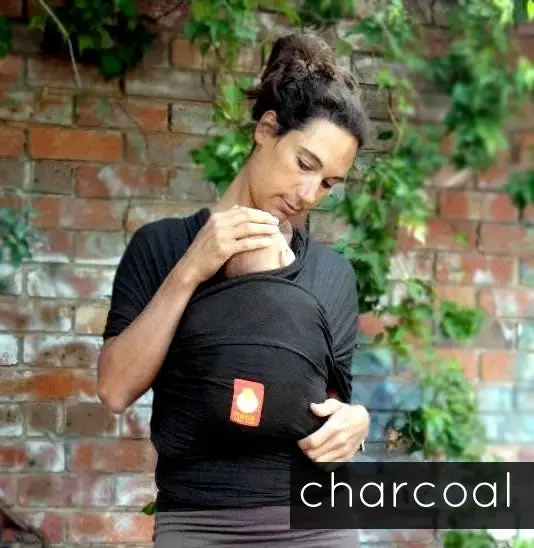 Hana Organic Baby Wrap- Shorty-Charcoal 1