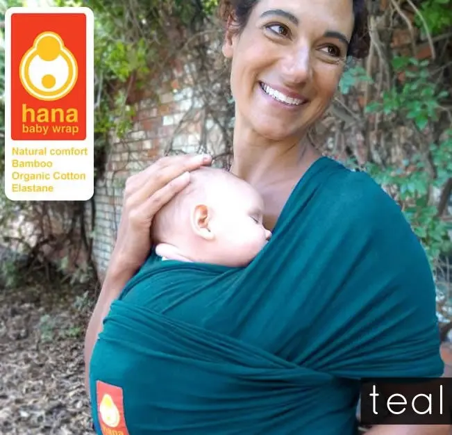Hana Organic Baby Wrap- Shorty-Teal 1