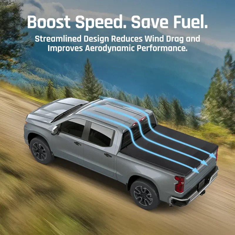 Hard Folding Tonneau Cover 6.8 Ft For 1999-2025 Ford F250 F350 Super Duty | Spelab 2