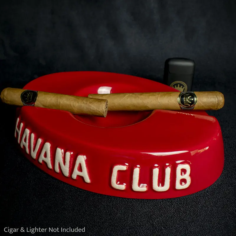 Havana Club Collection Ashtray - El Socio Double Cigar Ashtray - Vermillion Red 1
