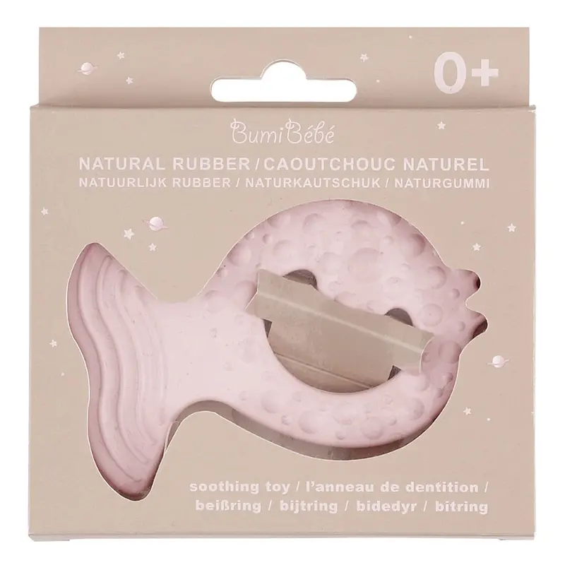 Hevea Bumi Bébé Fish Soothing Toy - Rose 2