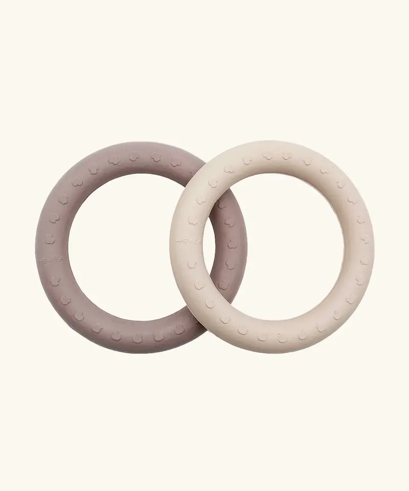 Hevea Natural Rubber Teething Ring Set 2