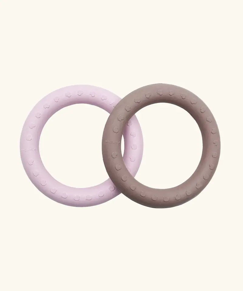 Hevea Natural Rubber Teething Ring Set 3