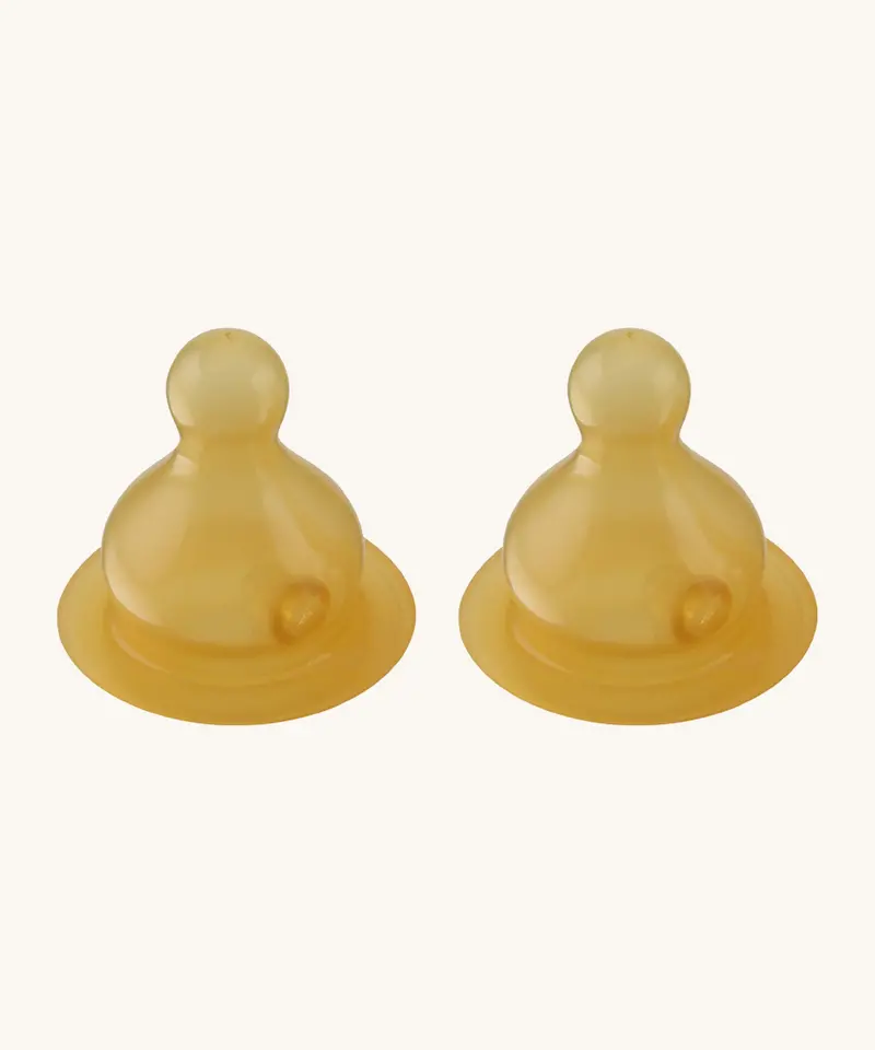 Hevea Standard Neck Baby Bottle Natural Rubber Nipples - 2 Pack 1