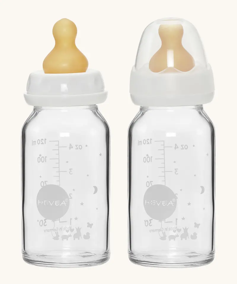 Hevea Standard Neck Glass Baby Bottle 2 Pack - 120Ml 1