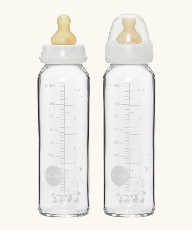 Hevea Standard Neck Glass Baby Bottles 2 Pack - 240Ml 1