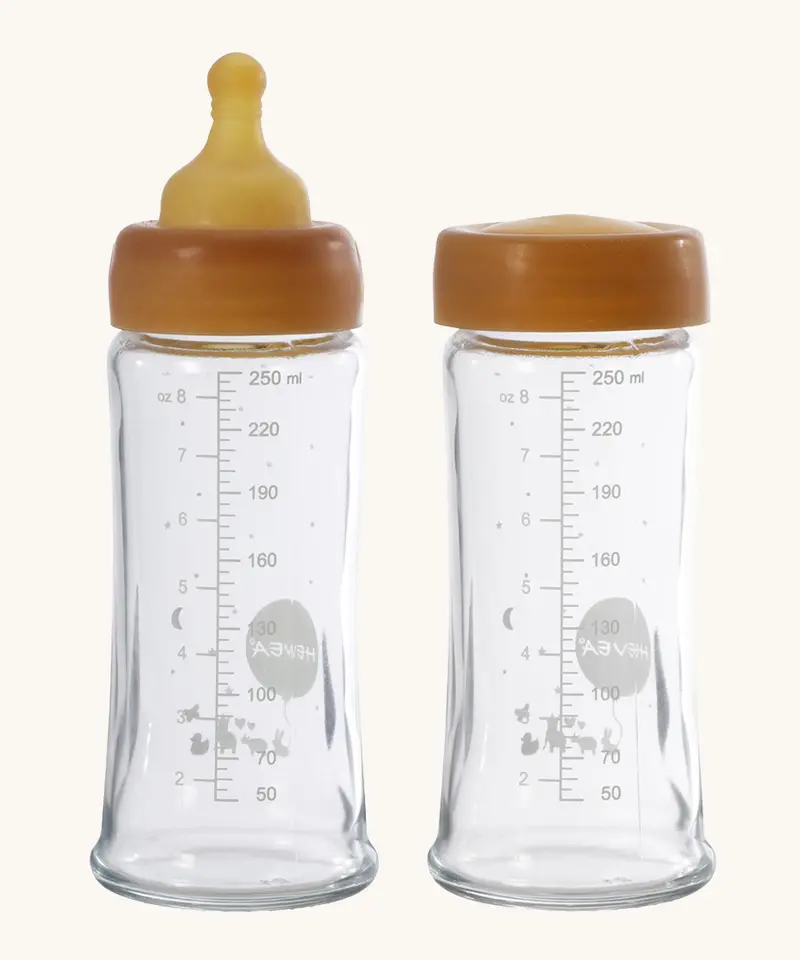 Hevea Wide Neck Glass Baby Bottles 2 Pack - 250Ml 1