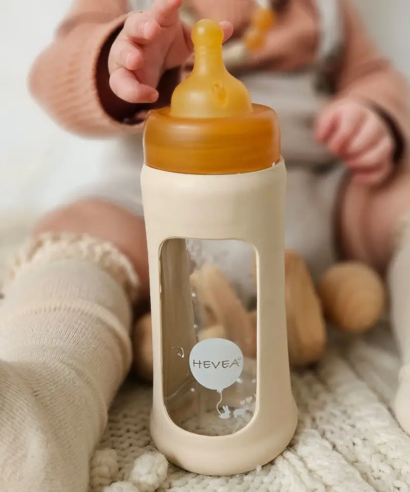 Hevea Wide Neck Glass Bottle With Rubber Sleeve - 250Ml 2