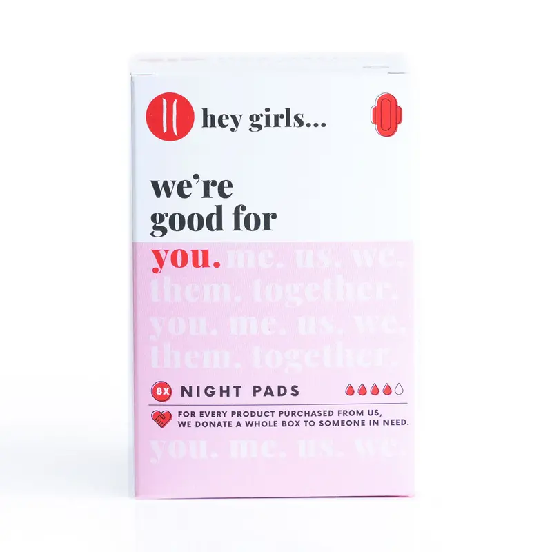 Hey Girls Bamboo Overnight Pads - 8 Pack 1