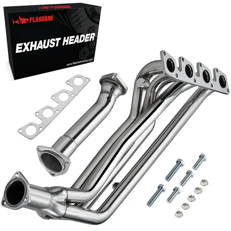 High-Flow Exhaust Header & Downpipe For 1991-1994 Nissan 240Sx 2.4L S13 Ka24de 1