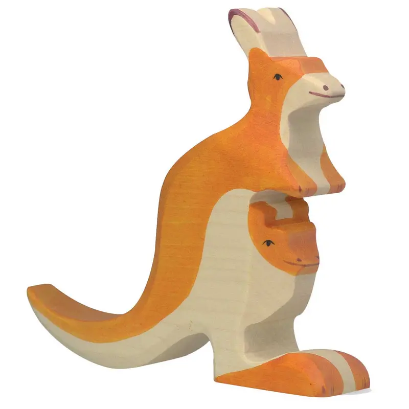 Holztiger Kangaroo With Baby 1
