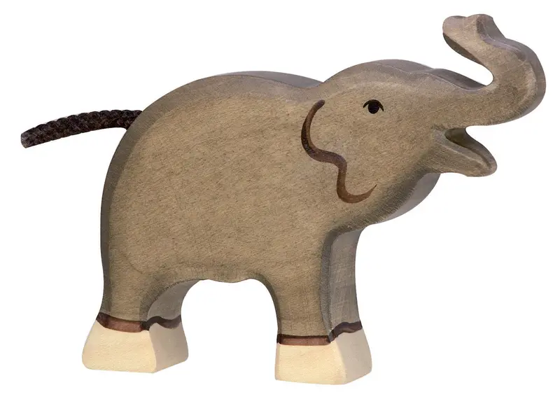 Holztiger Small Elephant With Raised Trunk 1