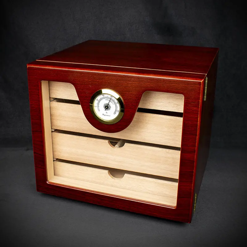 Humidor 4 Drawer Cabinet Cherry Finish - 50 Cigar Capacity 1