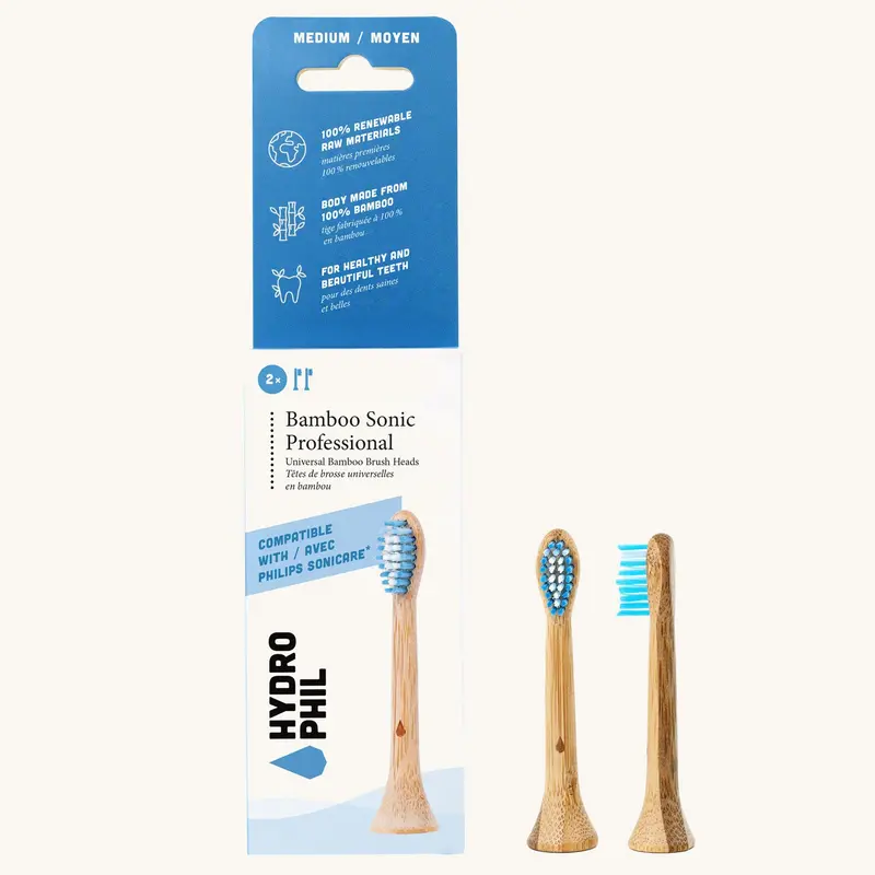 Hydrophil Bamboo Sonic Professional Replacement Brush Heads 1