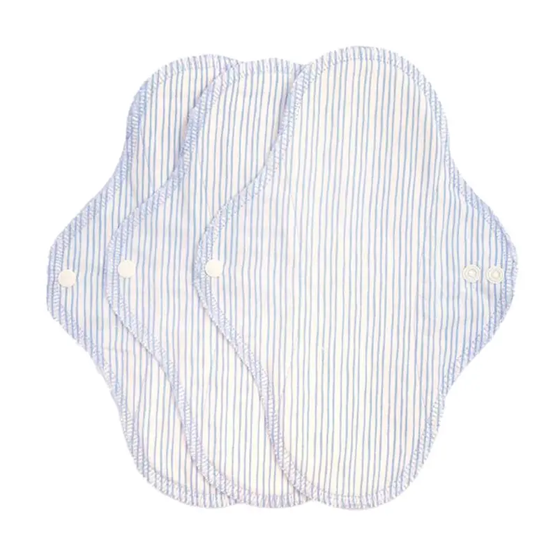 Imse Classic Cotton Flannel Regular Menstrual Pads 3 Pack - Denim Stripes 1