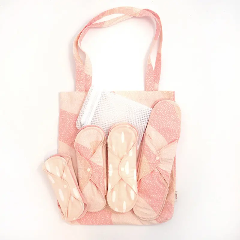 Imse Vimse Cotton Flannel Menstrual Pad Starter Kit - Pink Sprinkle 1