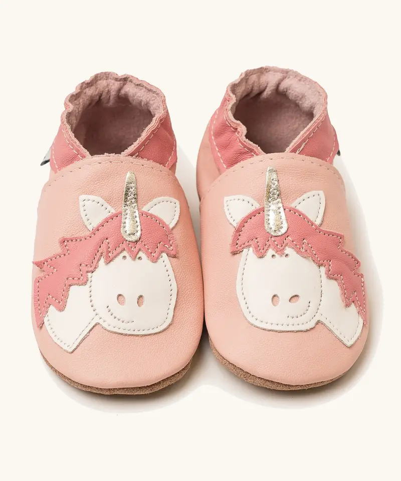 Inch Blue Suede Sole Barefoot Shoes - Pink Unicorn 1