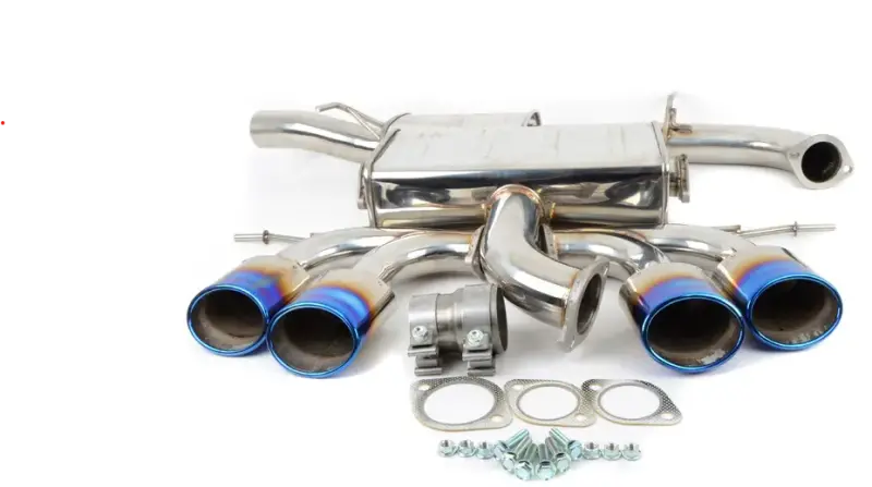 Invidia 14-17 Volkswagen Golf-R Q300 Quad Oval Titanium Burnt Tips Cat-Back Exhaust 1