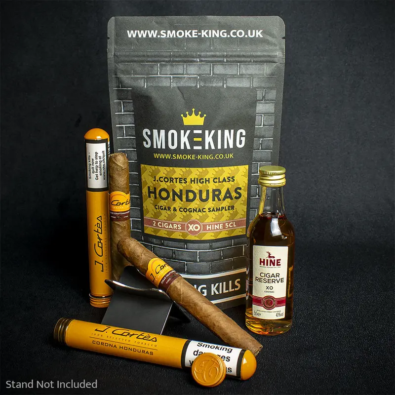 J. Cortes Honduran Tubed Cigars & Hine Cigar Reserve Cognac 5Cl Miniature - Sample Bag 1