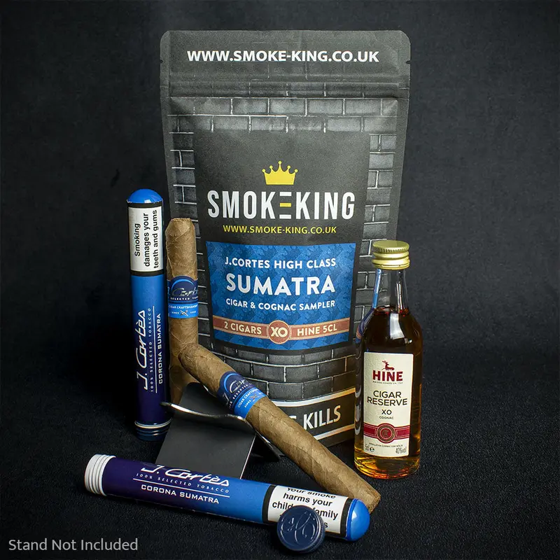 J. Cortes Sumatra Tubed Cigars & Hine Cigar Reserve Cognac 5Cl Miniature - Sample Bag 1
