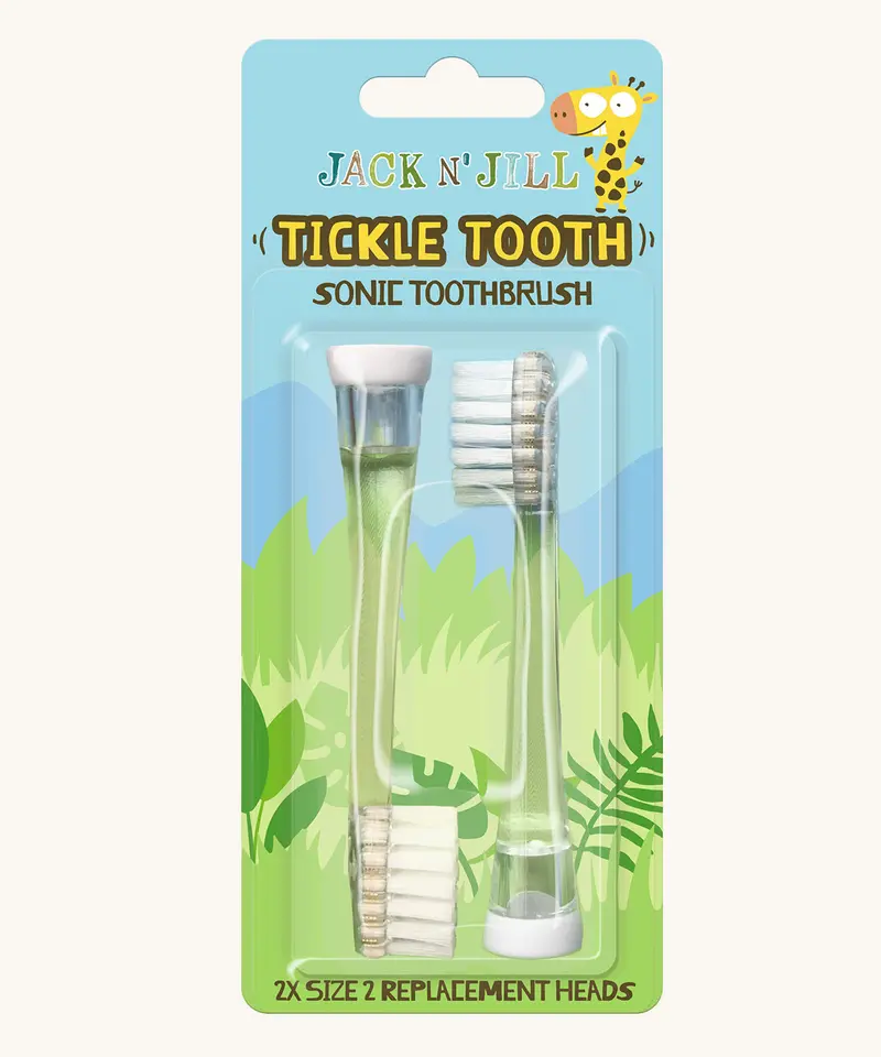 Jack N' Jill Kid's Tickle Tooth Replacement Toothbrush Heads - 2 Pack 1
