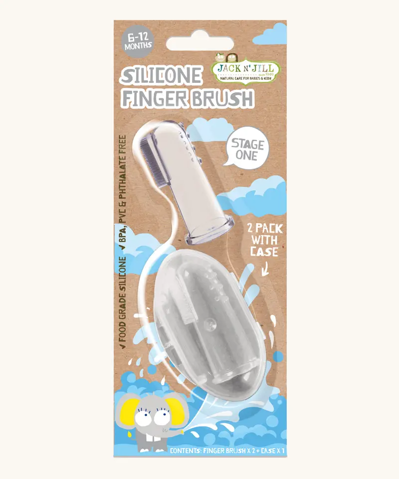 Jack N' Jill Silicone Finger Brush 2 Pack - Stage 1 (6-18 Months) 1