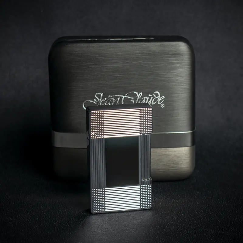 Jean Claude Dustin Cigarette Lighter - Chrome & Black Centre 1