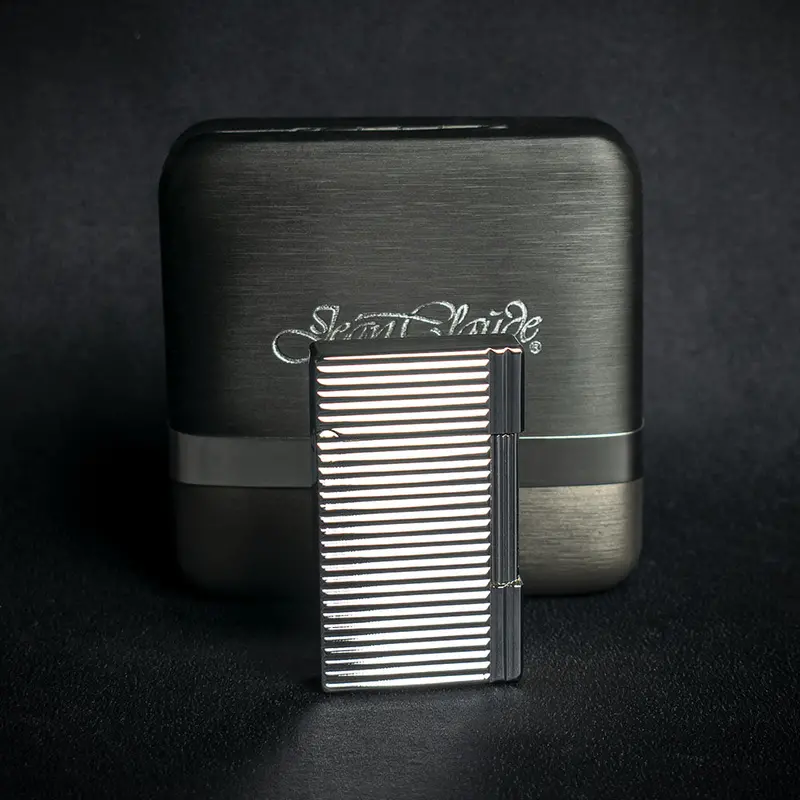 Jean Claude Dustin Cigarette Lighter - Chrome Striped 1
