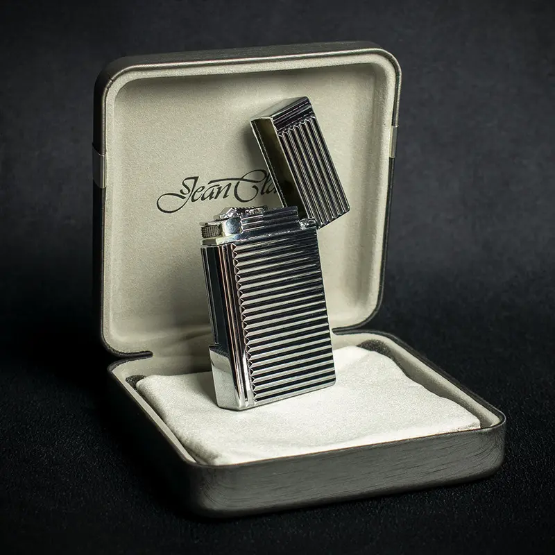 Jean Claude Dustin Cigarette Lighter - Chrome Striped 2