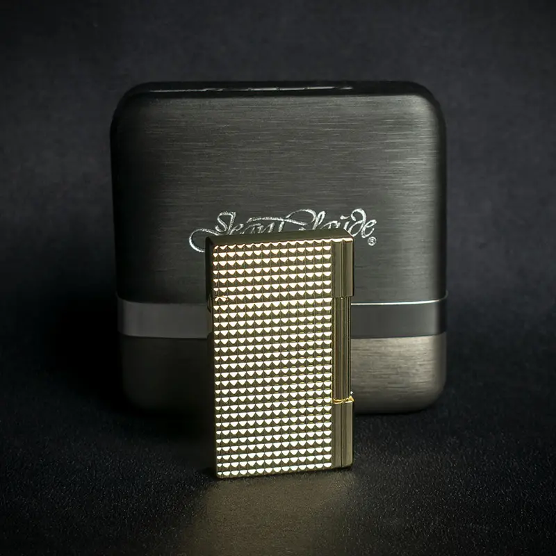 Jean Claude Dustin Cigarette Lighter - Gold Waffle 1