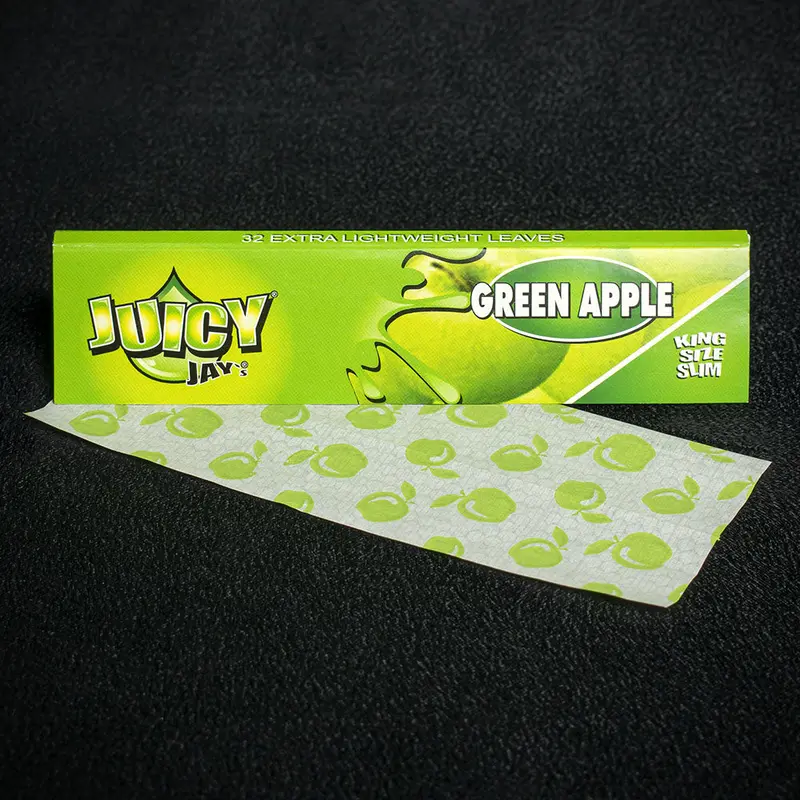 Juicy Jay's King Size Slim Rolling Papers - Green Apple 1