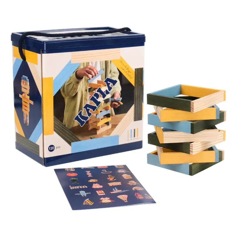 Kapla 120 Box - Light Blue, Yellow & Green 2