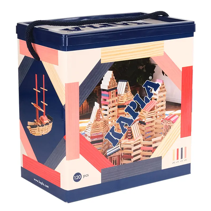 Kapla 120 Box - Red, Pink & Dark Blue 1