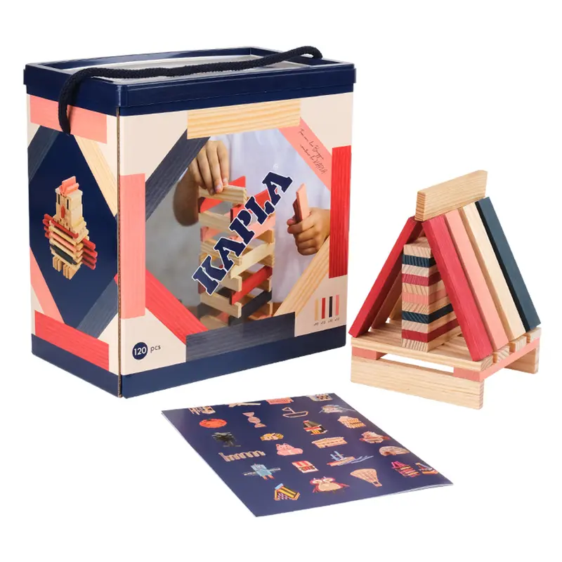 Kapla 120 Box - Red, Pink & Dark Blue 2