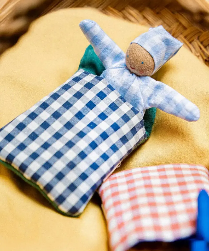 Käthe Kruse Sleeping Bag Baby Doll - Blue Check 1