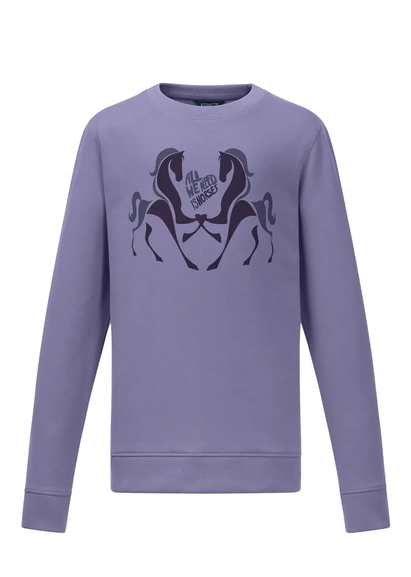 Kids All We Need Is Horses Sweatshirt 1