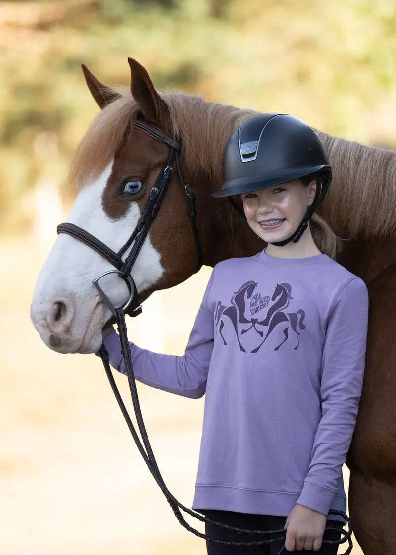 Kids All We Need Is Horses Sweatshirt 2