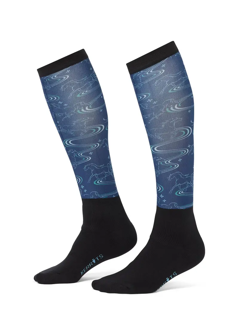 Kids Dual Zone Equestrian Boot Socks - Print 1
